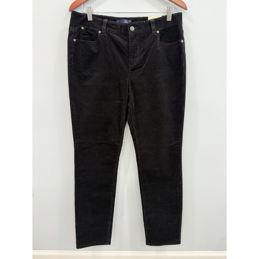 Talbots Black Corduroy Pants Women's Size 10 Cotton Stretch 5 Pocket NWT